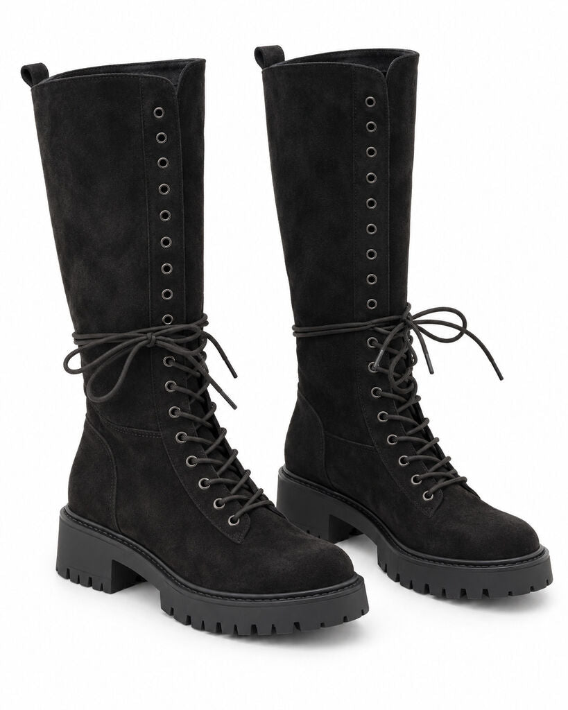 Knee High Boot Suede BLACK