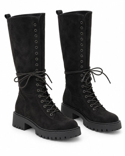 Knee High Boot Suede BLACK