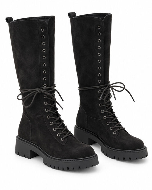 Knee High Boot Suede BLACK