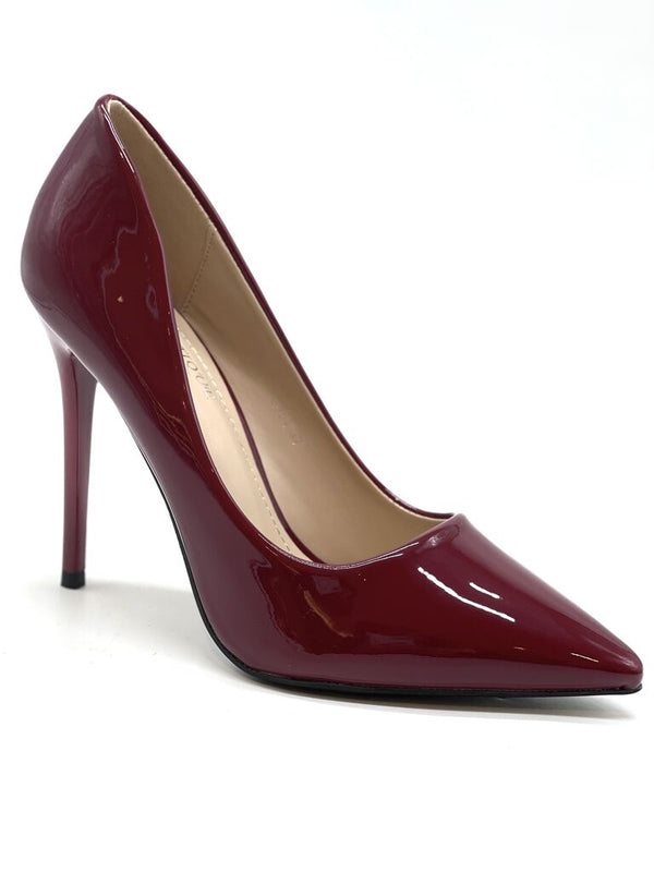 Deep Red Patent Pointed Heels