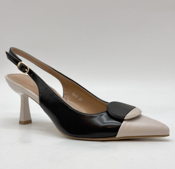 Sling-Back Nappa PNK/BLK