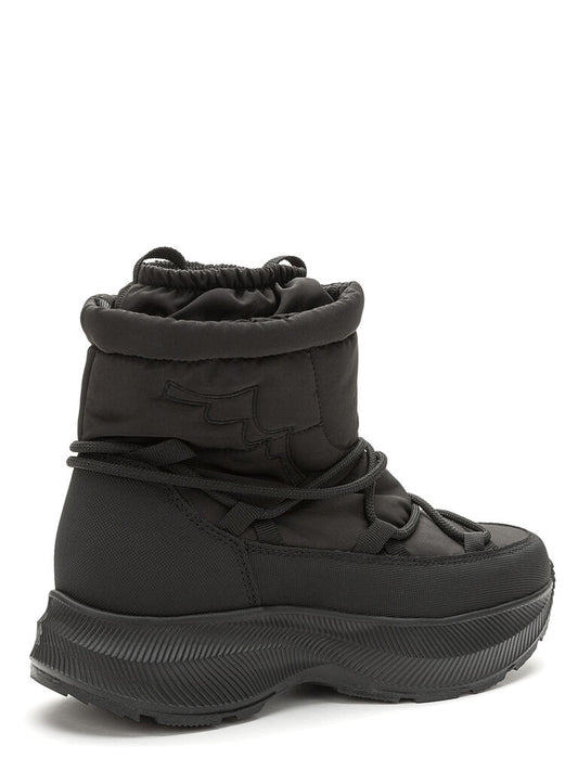 Black Quilted High-Top Winter Boots