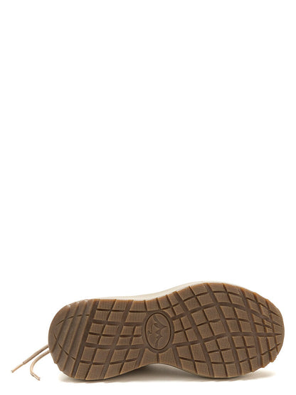 Beige Textured Platform Sneaker with Bold Branding