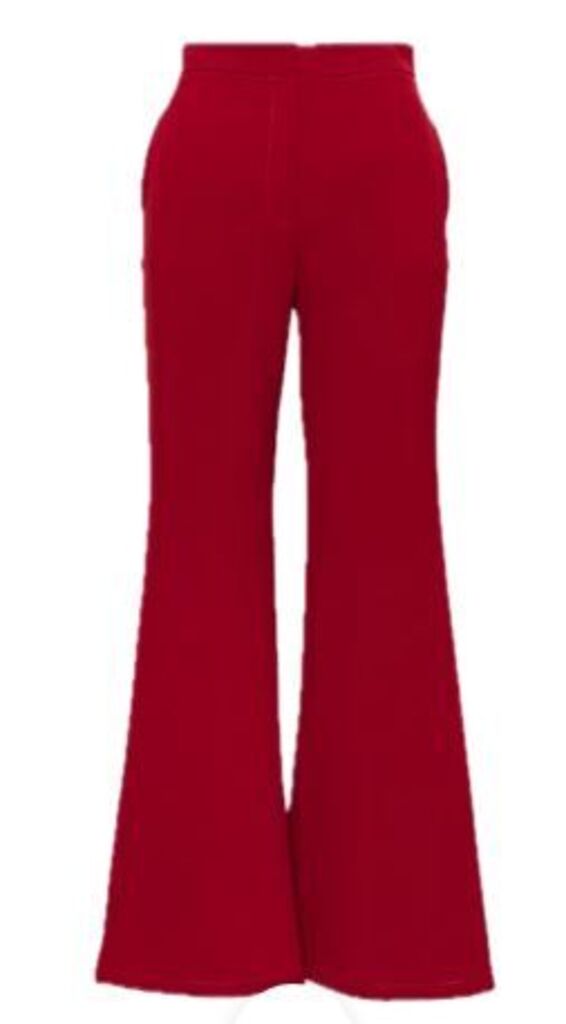 Red Flare Pants with High Waist