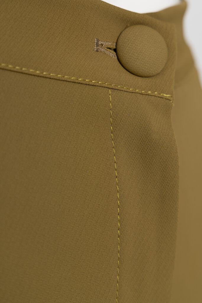 Olive Wide-Leg Pants with High Waist