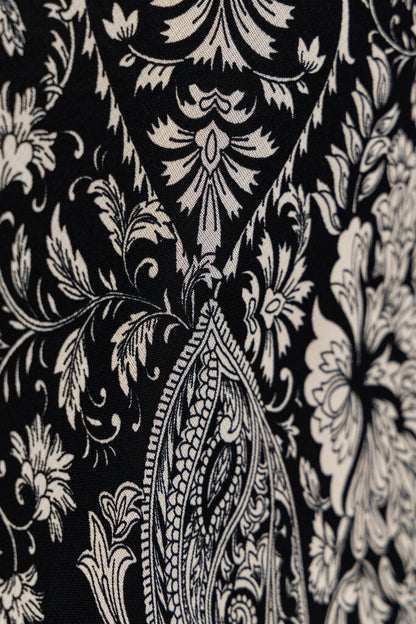 Black Paisley Maxi Skirt with Flowing Design