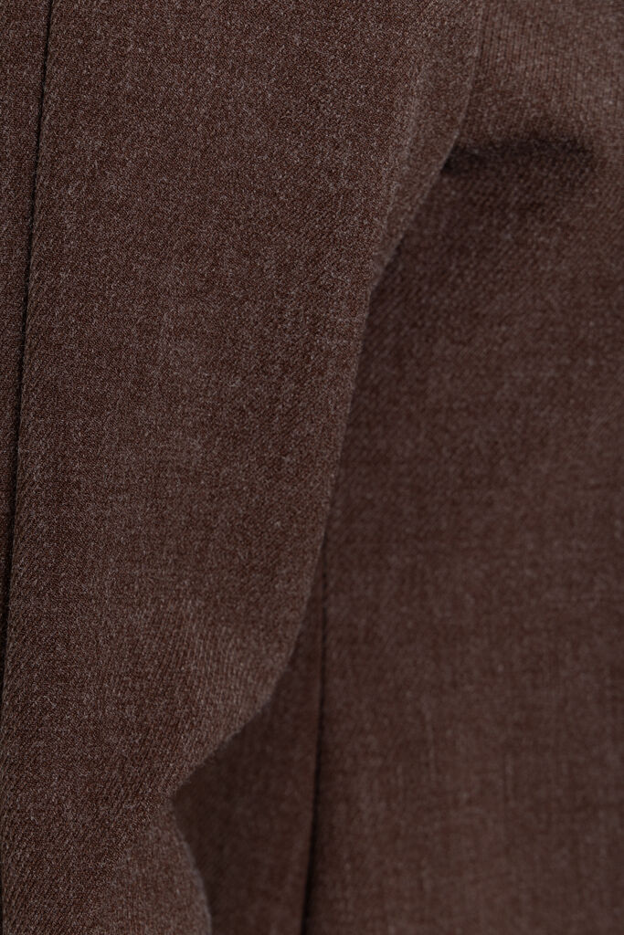 Brown Textured Jacket with V-Neckline