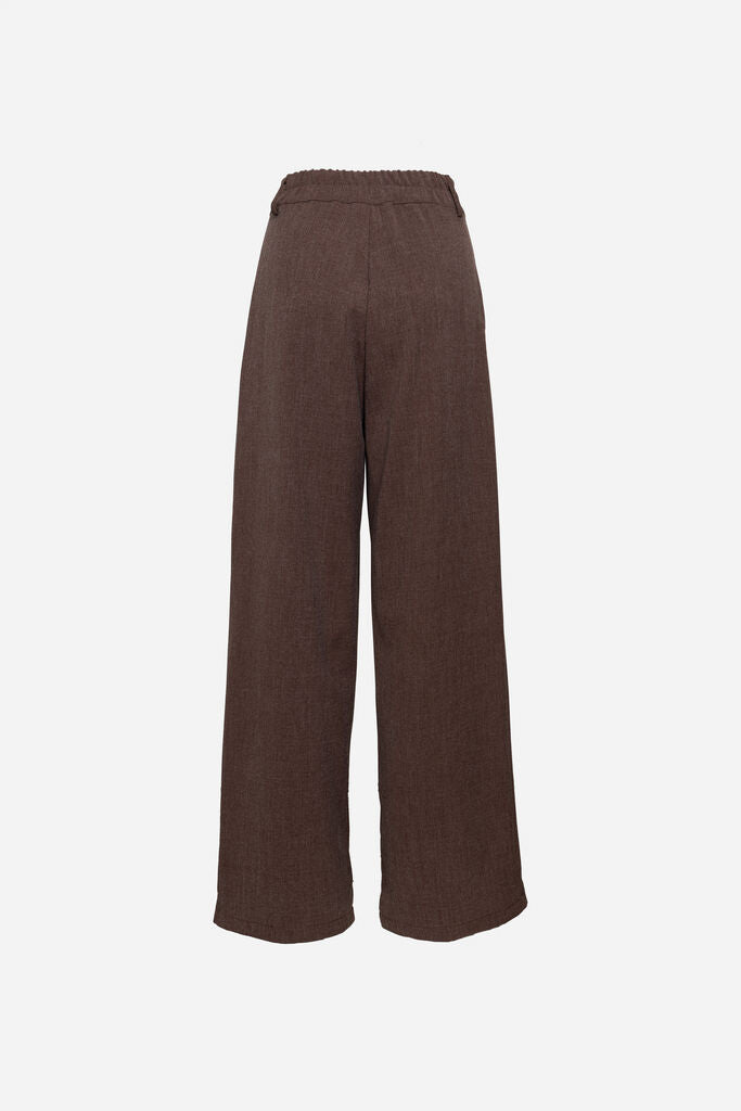 Brown Wide-Leg Trousers with High Waist