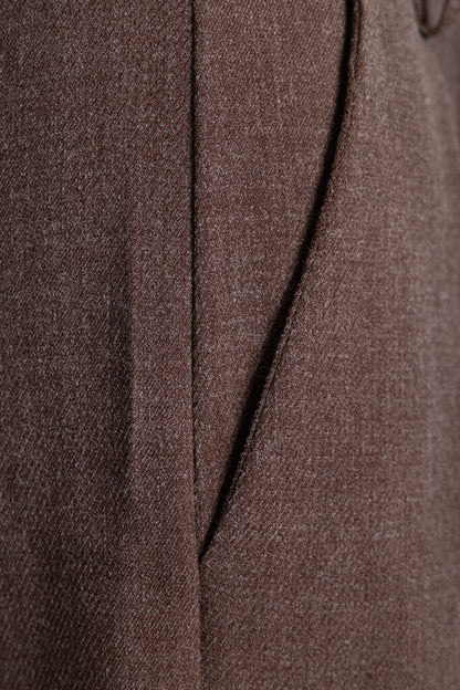 Brown Wide-Leg Trousers with High Waist