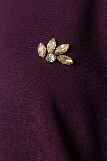 Eggplant Oversized Sweatshirt with Embroidered Detail