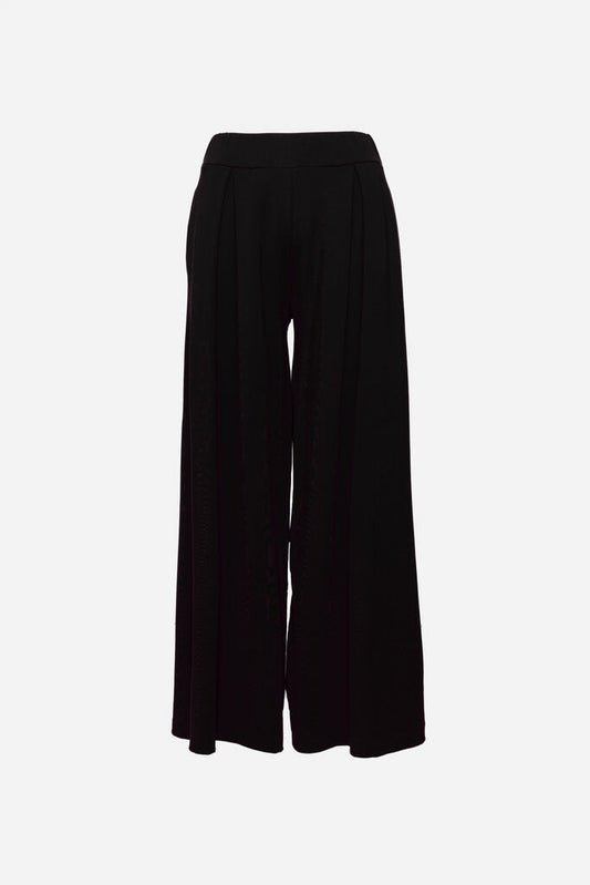 Black Wide-Leg Trousers with Relaxed Fit