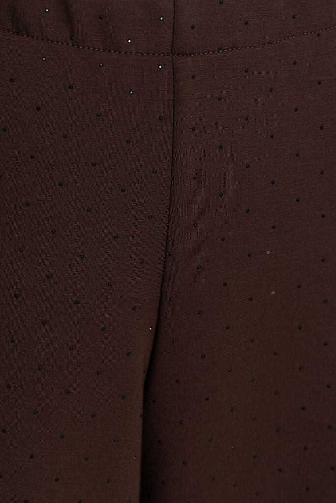 Chocolate Brown Wide-Leg Pants with Subtle Texture