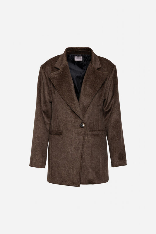 Chocolate Velvet Blazer with Classic Notch Lapels