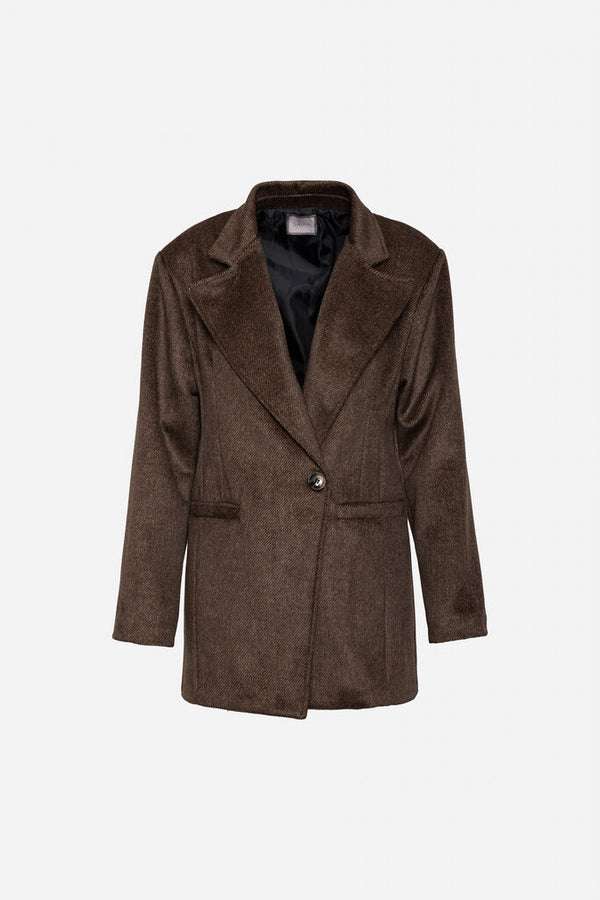 Chocolate Velvet Blazer with Classic Notch Lapels