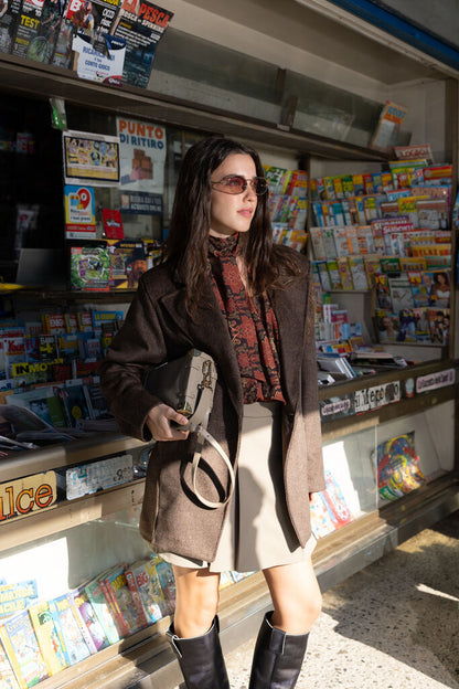 Chocolate Velvet Blazer with Classic Notch Lapels