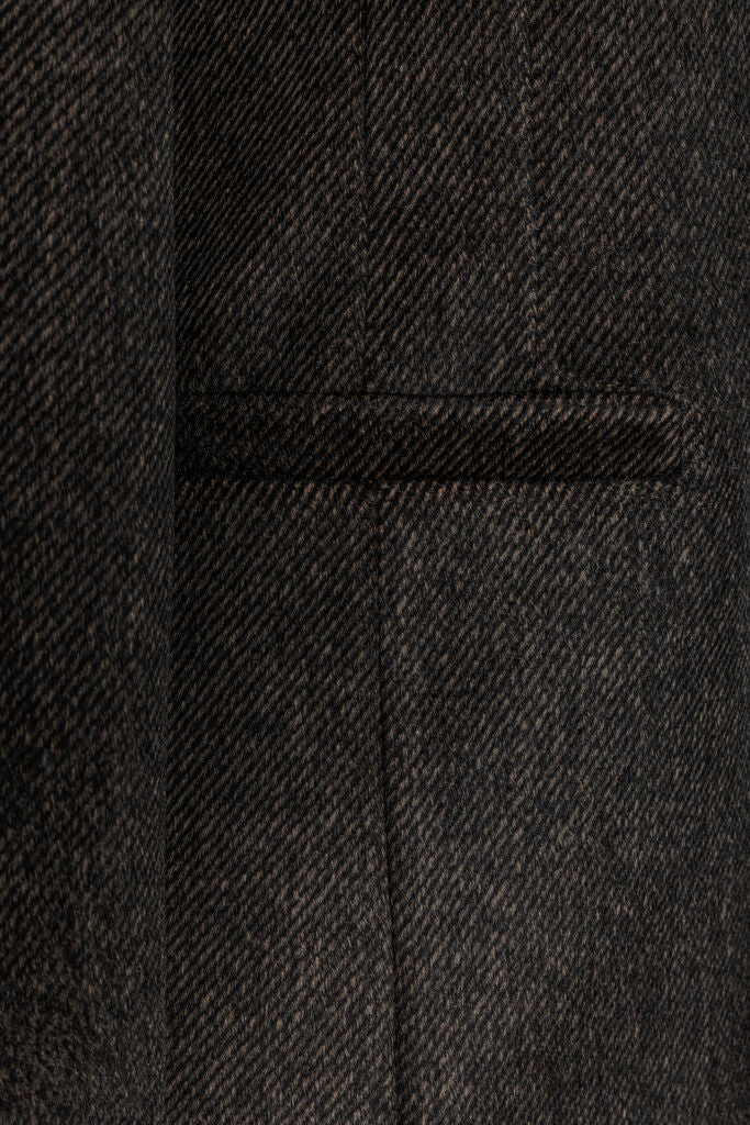 Charcoal Textured Single-Button Blazer