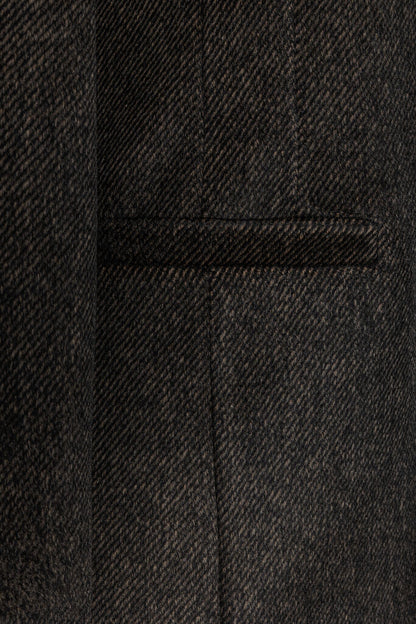 Charcoal Textured Single-Button Blazer