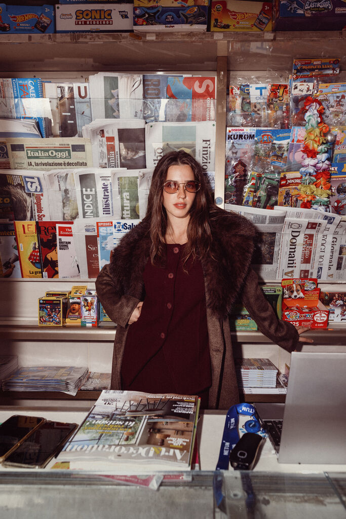 Brown Wool Coat with Fur Collar