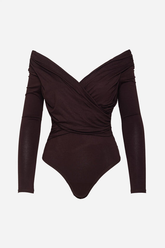 Chocolate Wrap Long Sleeve Bodysuit