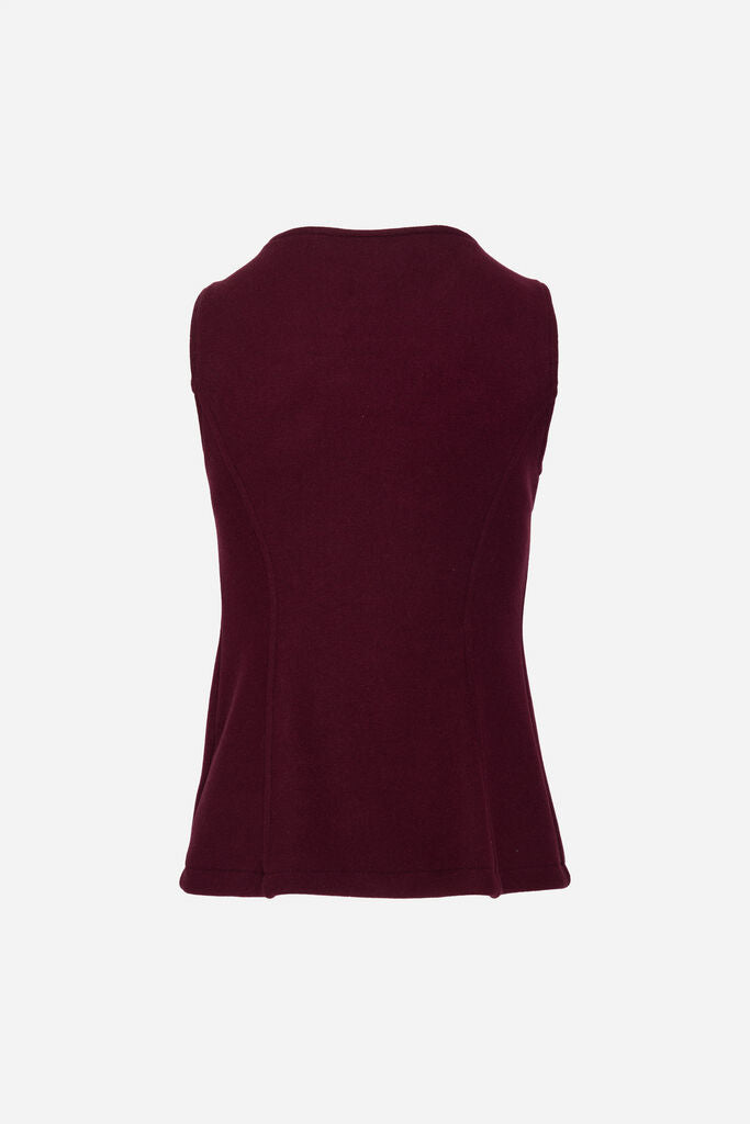 Burgundy Wool Blend Buttoned Vest