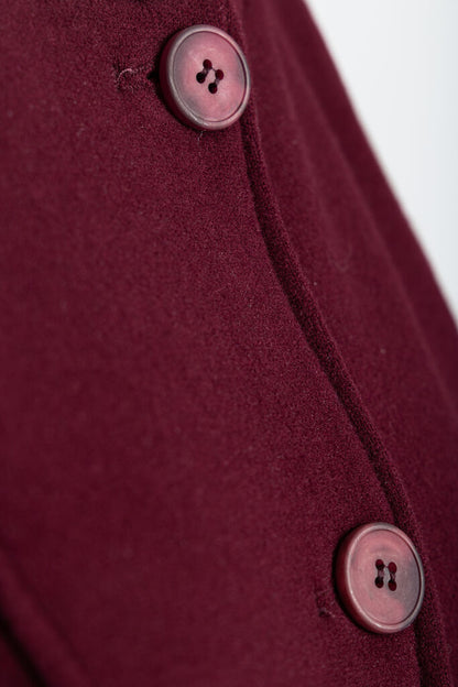 Burgundy Wool Blend Buttoned Vest