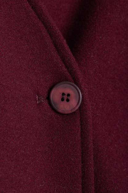 Deep Burgundy Textured Button-Up Jacket