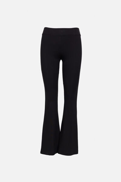 Black Flared Leg Pant with Stretch Waist
