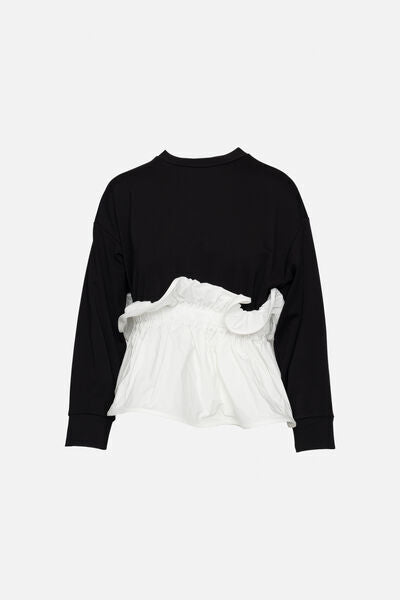 Black & White Layered Long Sleeve Top