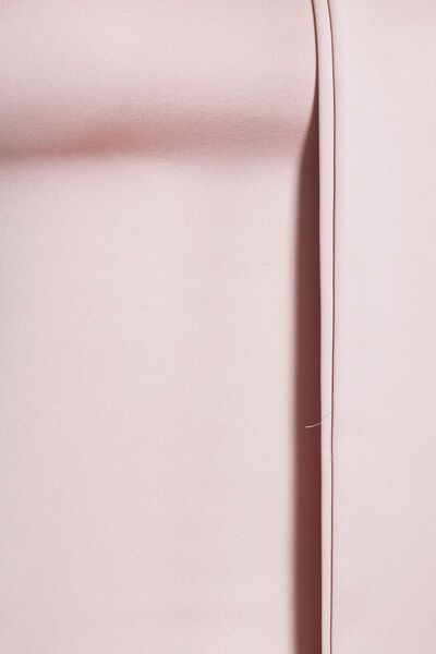 Blush Satin Asymmetric Top with Dramatic Scarf Detail