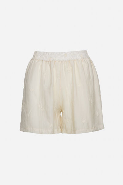 Ivory Textured Relaxed-Fit Shorts
