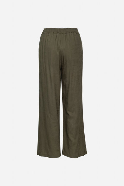 Olive Tie-Waist Relaxed Pants