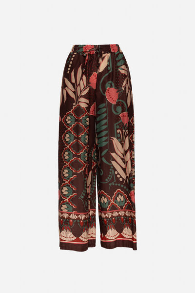 Multicolor Abstract Wide-Leg Pants