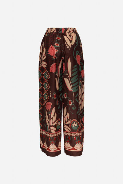 Multicolor Abstract Wide-Leg Pants