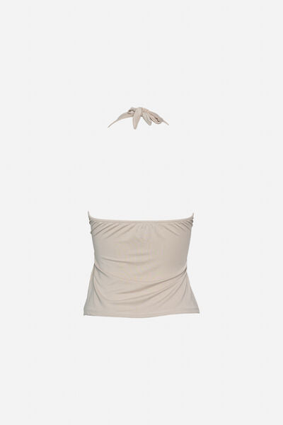 White Halter Top with Star Embellishment