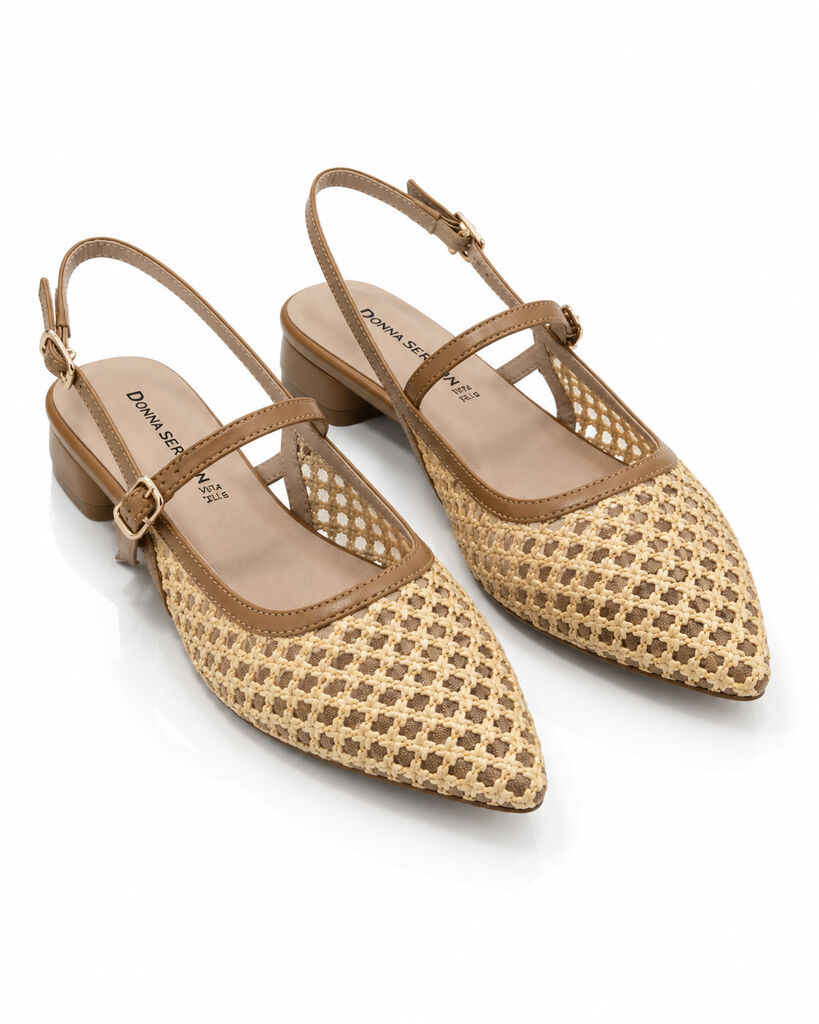 Sling-Back Intreccio BEI/CUO