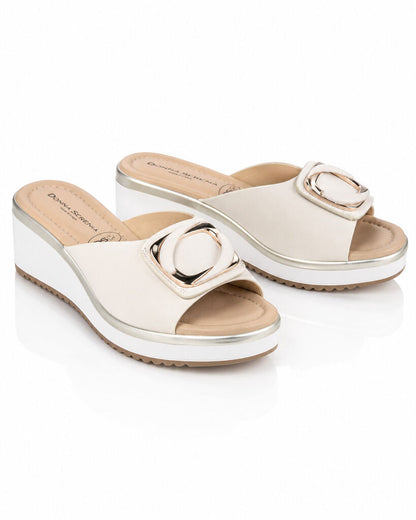 Heeled Mule Open-Toe Nappa PANNA