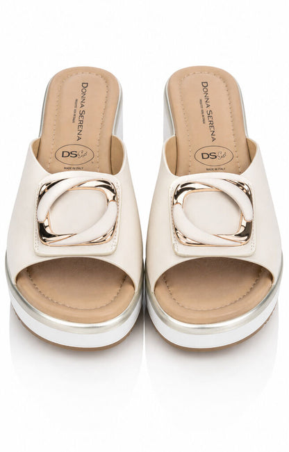 Heeled Mule Open-Toe Nappa PANNA