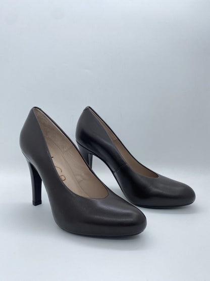 Coffee Leather Pump Classic High Heel