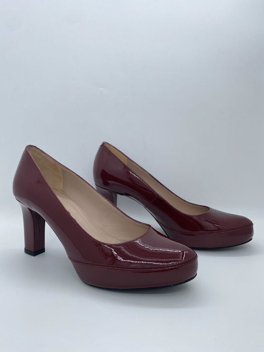 Bordeaux Patent Pumps with Block Heel