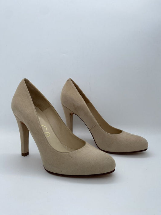 Ivory Suede Classic High Heel