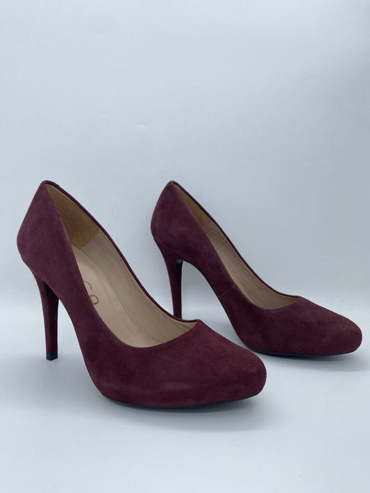Burgundy Suede Pointed Toe Pumps