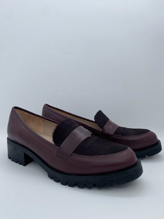 Burgundy Leather Loafers with Chunky Sole