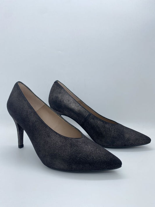 Black Textured Pumps with Stiletto Heel