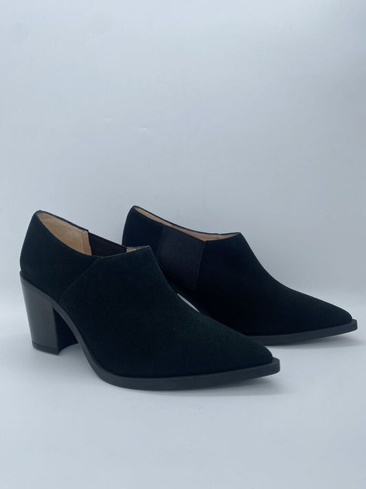 Black Suede Pointed-Toe Ankle Boots