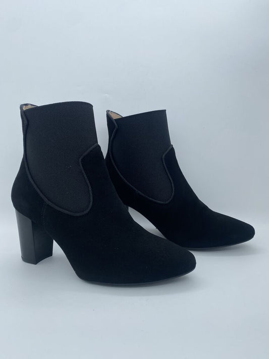 Black Suede Ankle Boots with Block Heel