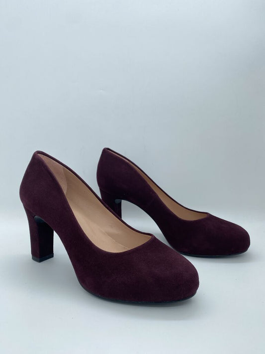 Rich Maroon Suede Heeled Pumps