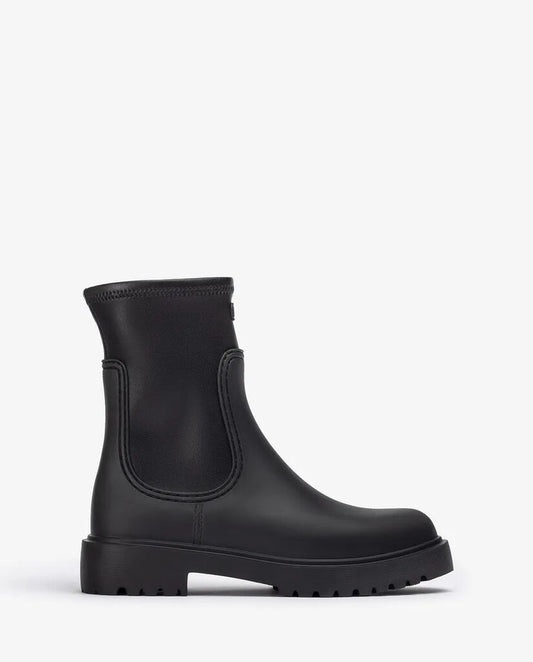 Black Ankle Boot with Elastic Side Panels