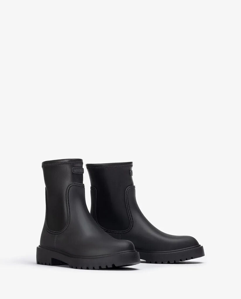 Black Ankle Boot with Elastic Side Panels