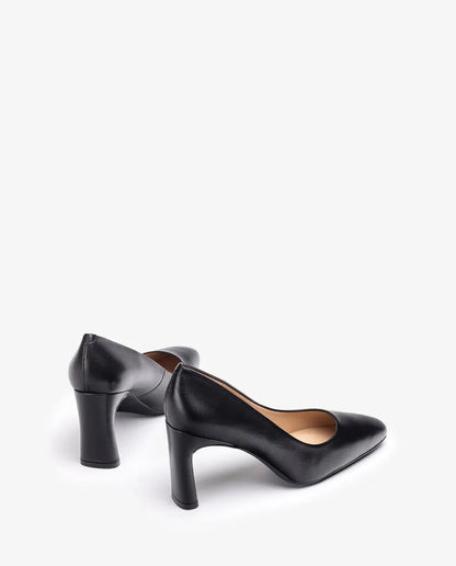 Black Leather Pumps with Sleek Heel