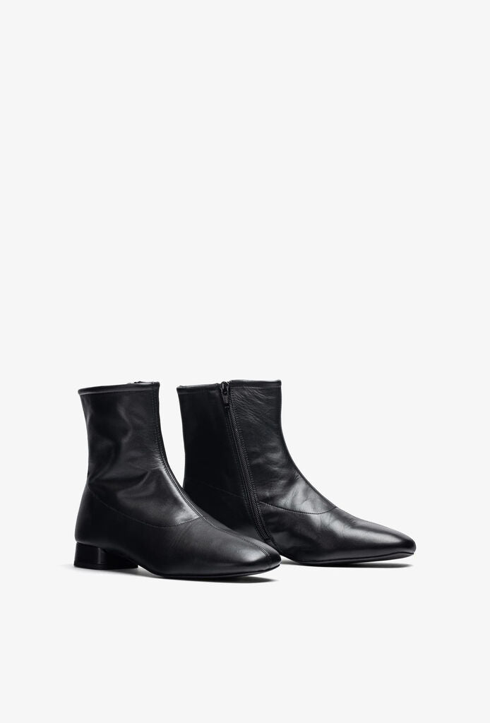 Black Ankle Boot with Minimalist Design